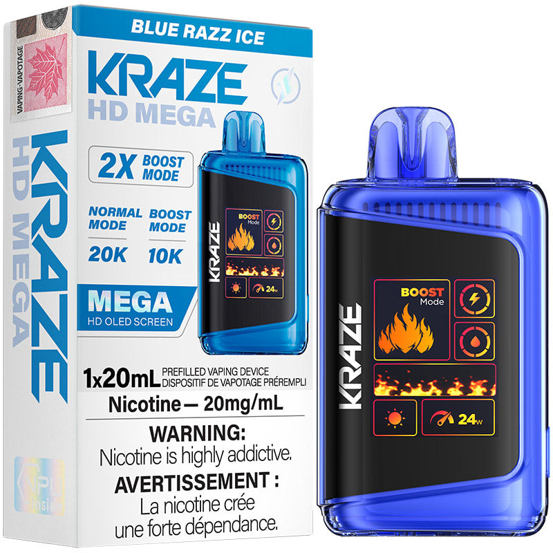 KRAZE HD MEGA 20K BLUE RAZZ ICE