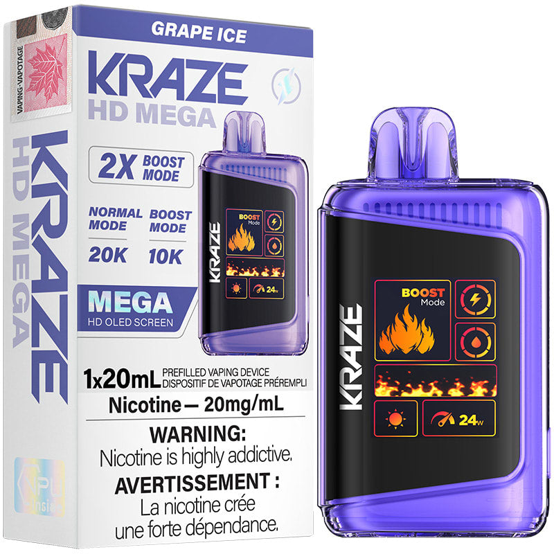 KRAZE HD MEGA 20K GRAPE ICE