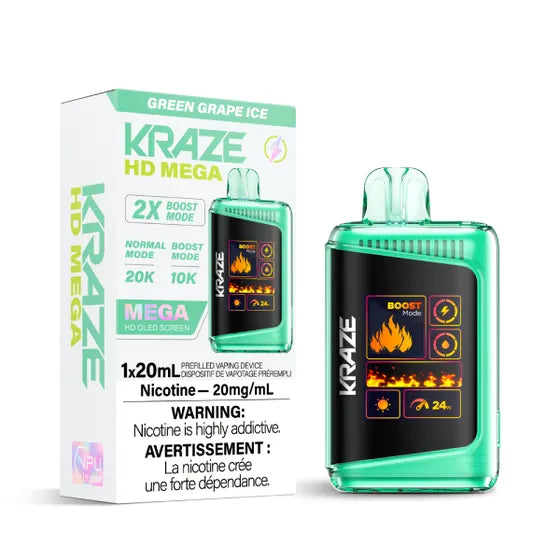 KRAZE HD MEGA 20K GREEN GRAPE ICE