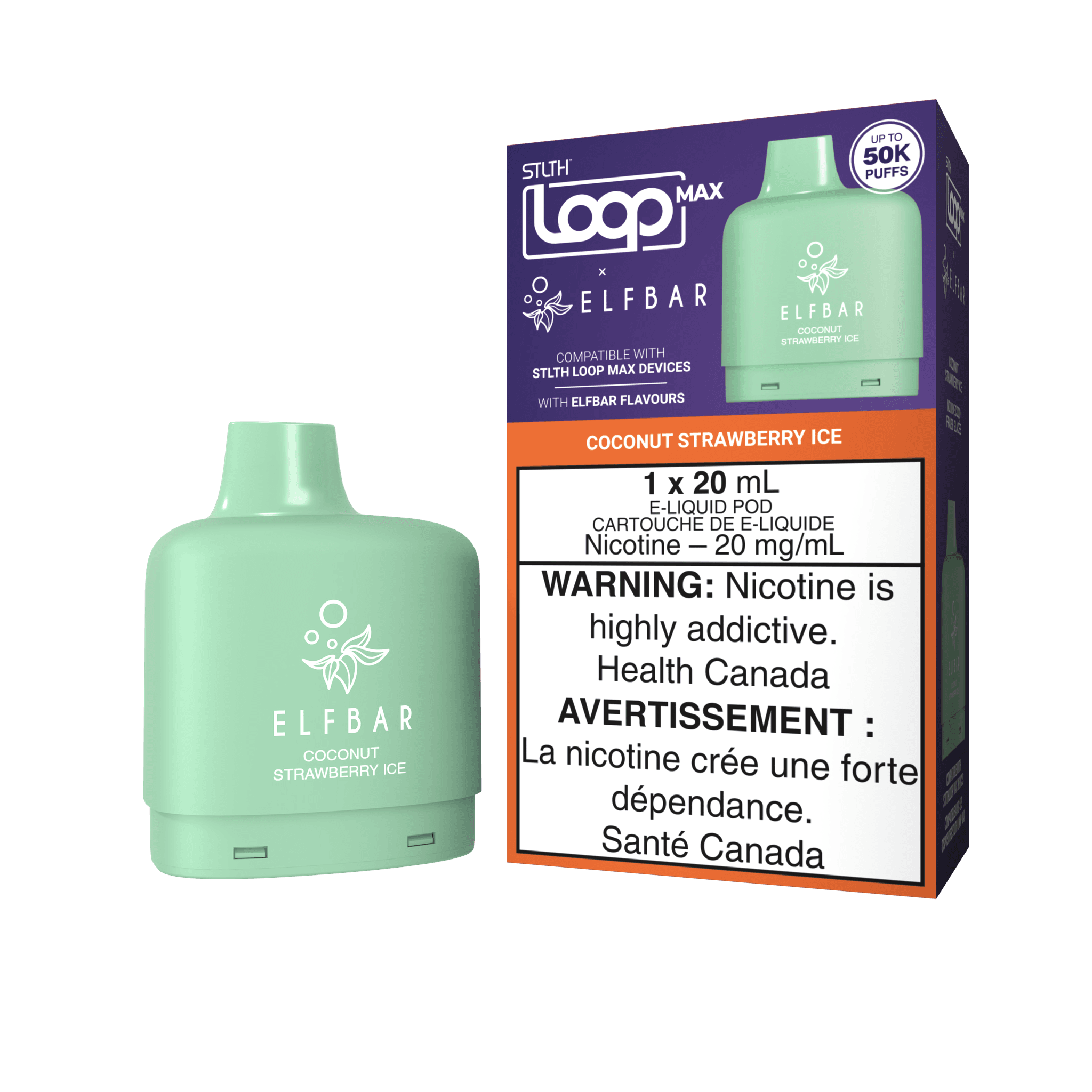 STLTH LOOP MAX X ELFBAR POD PACK - Coconut Strawberry Ice