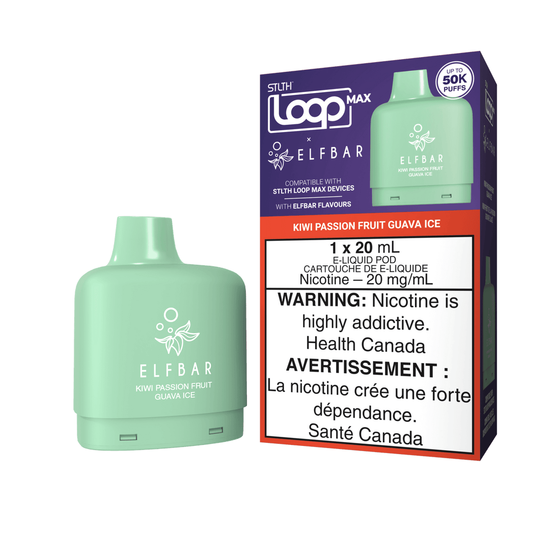 STLTH LOOP MAX X ELFBAR POD PACK - Kiwi Passionfruit Guava Ice