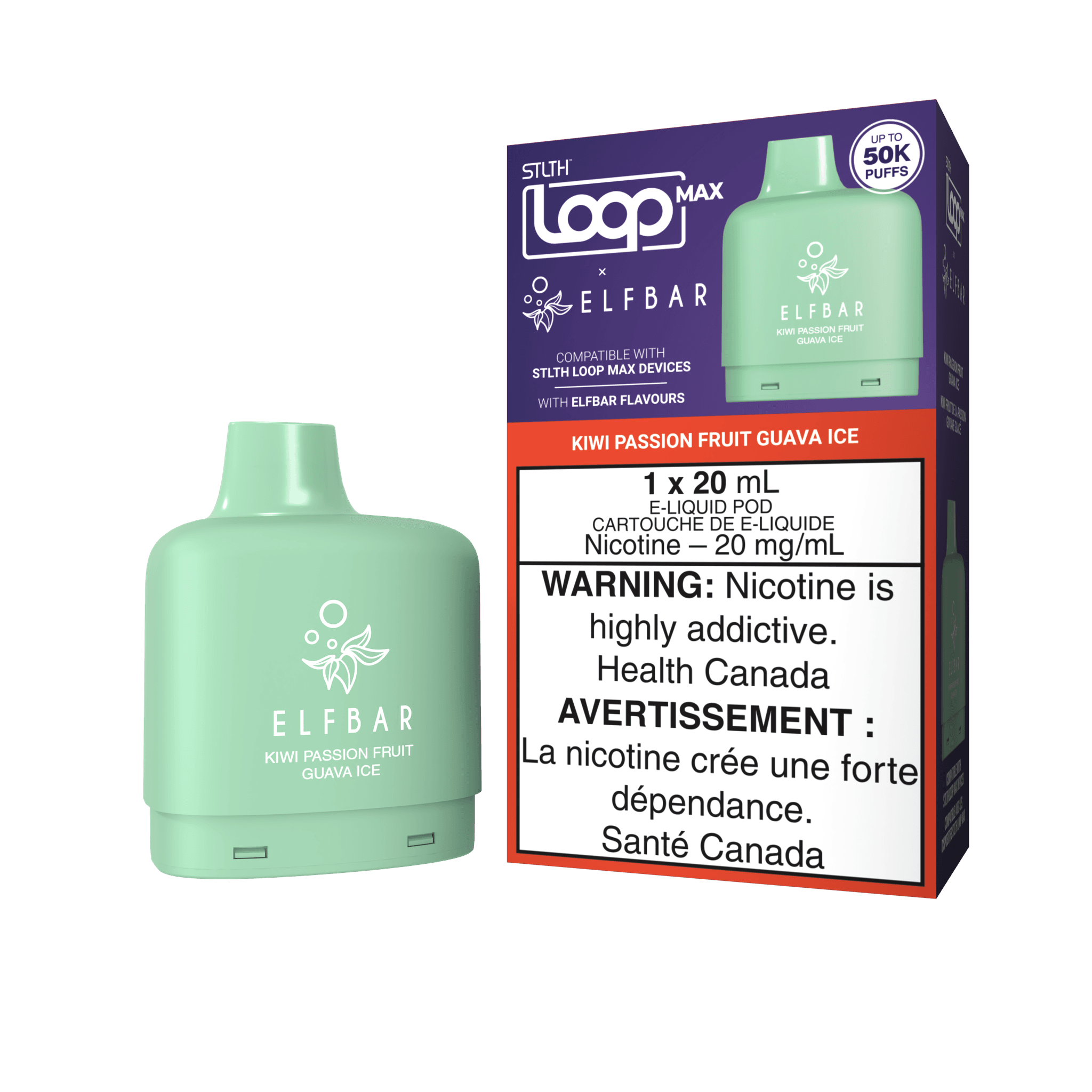 STLTH LOOP MAX X ELFBAR POD PACK - Kiwi Passionfruit Guava Ice