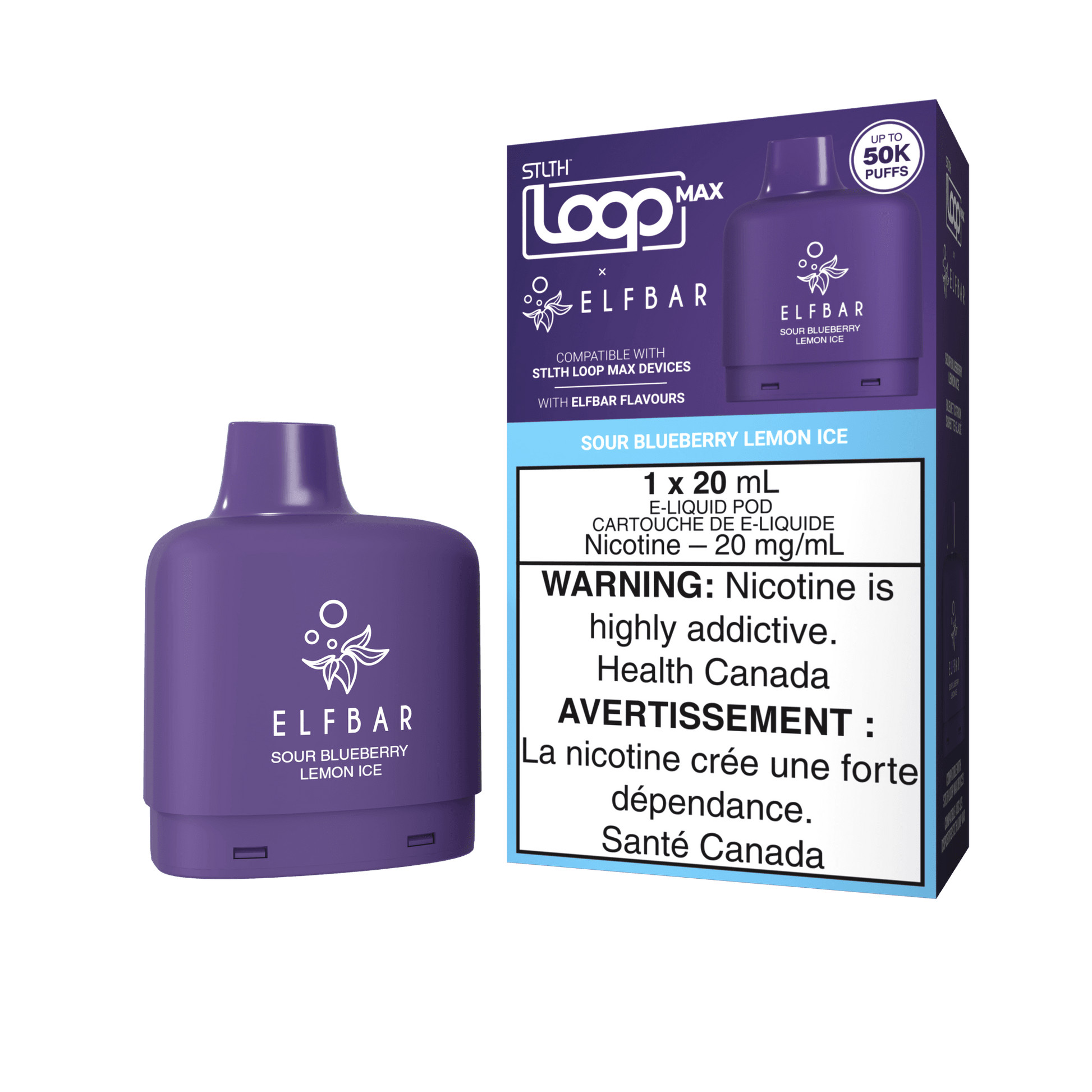 STLTH LOOP MAX X ELFBAR POD PACK - Sour Blueberry Lemon Ice
