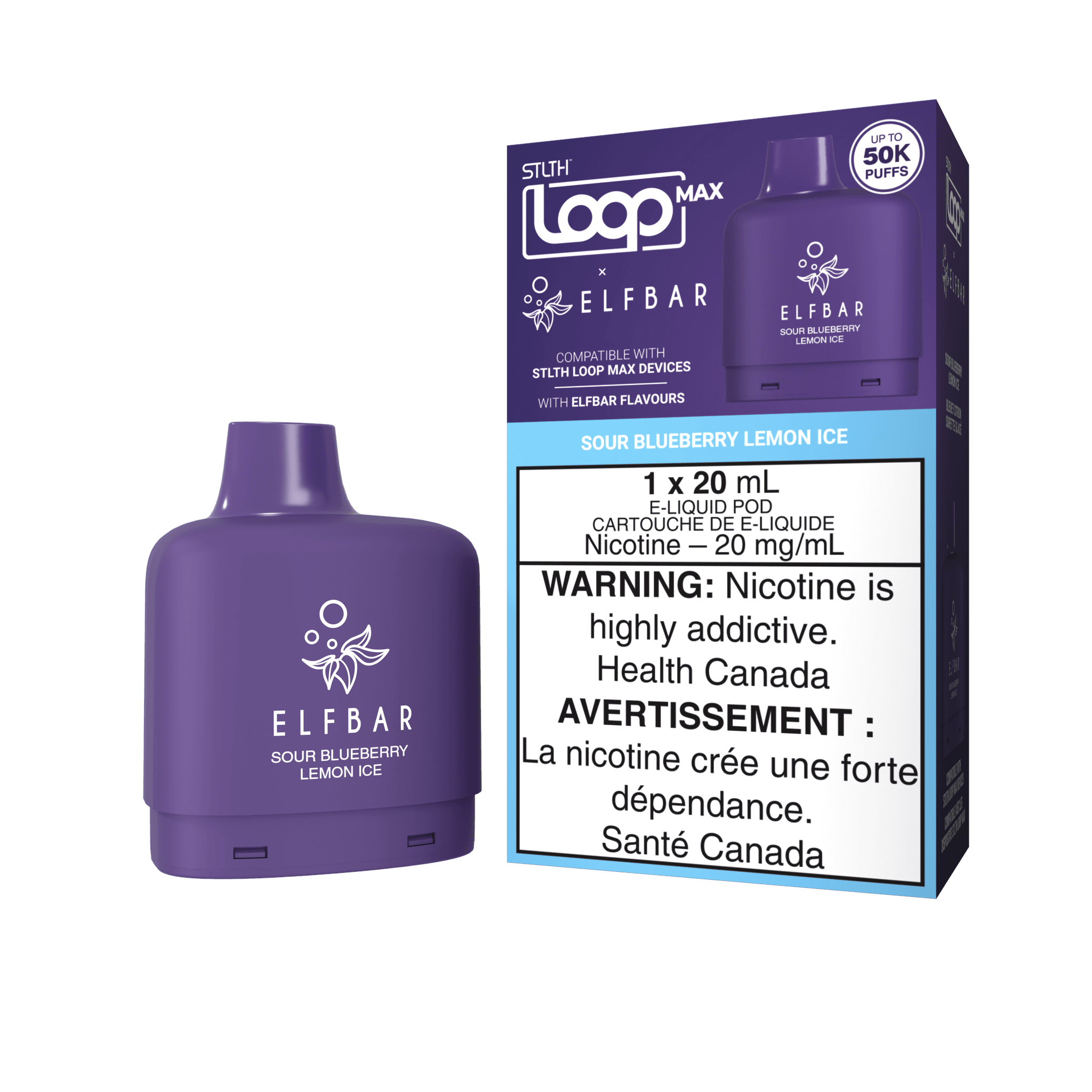 STLTH LOOP MAX X ELFBAR POD PACK - Sour Blueberry Lemon Ice