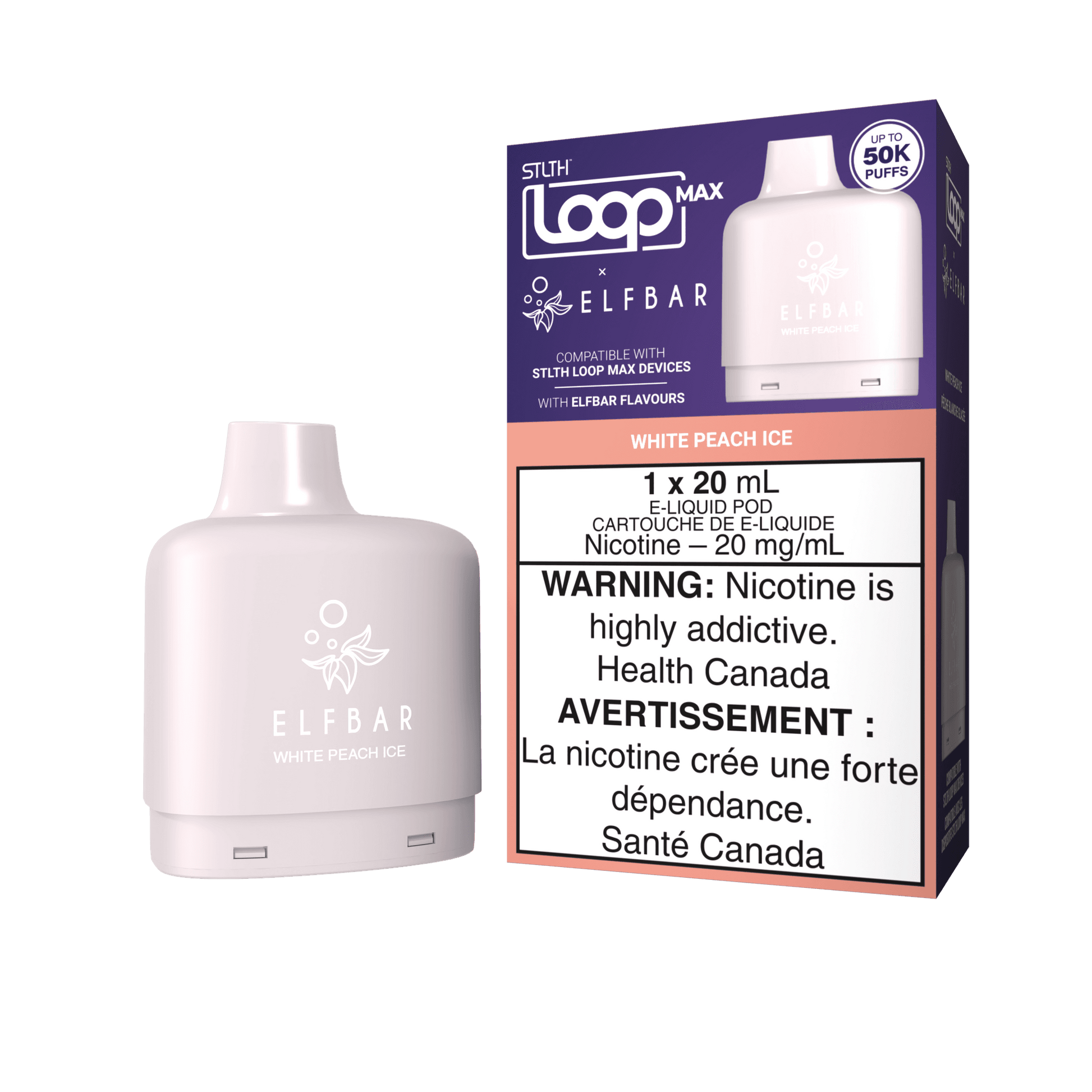 STLTH LOOP MAX X ELFBAR POD PACK - White Peach Ice