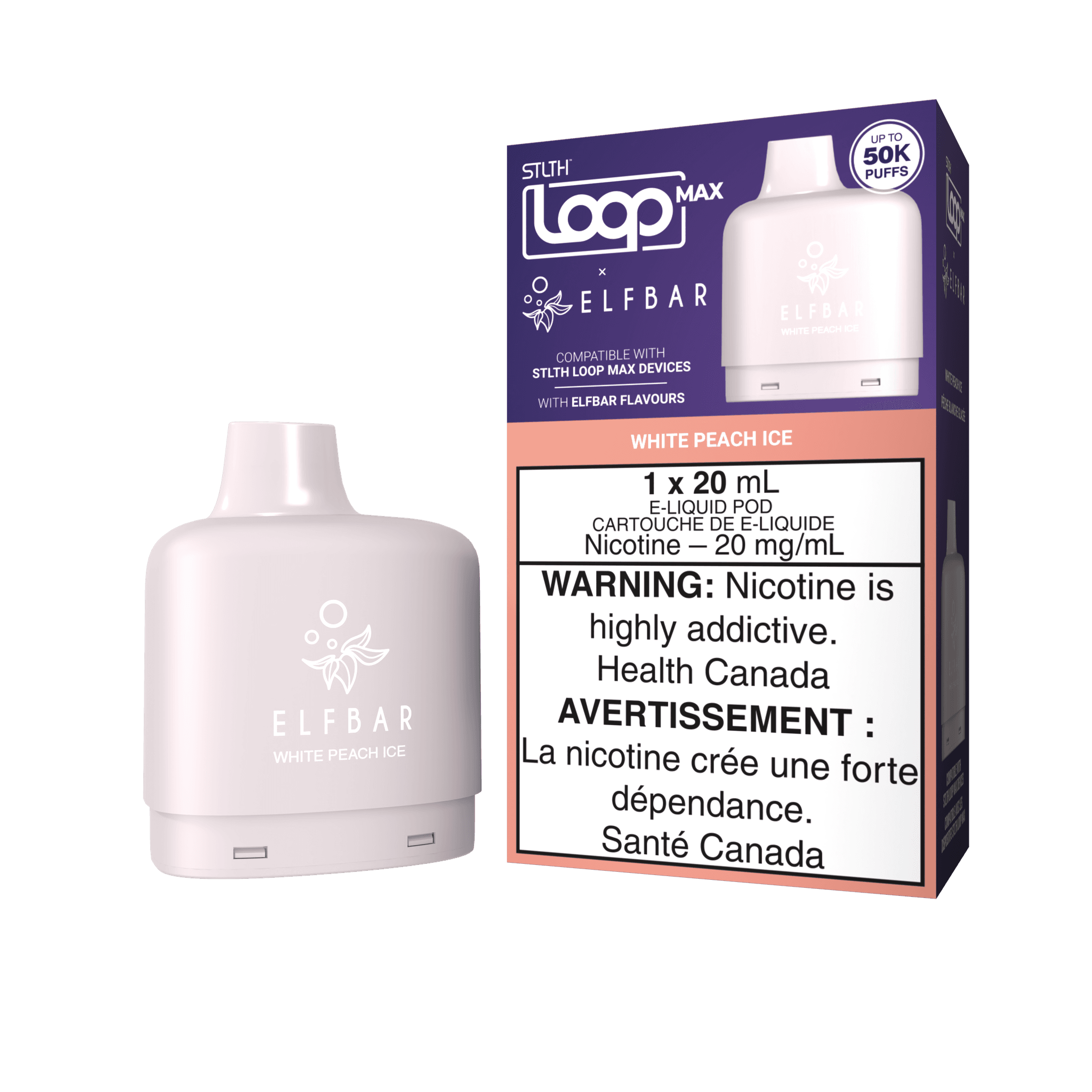 STLTH LOOP MAX X ELFBAR POD PACK - White Peach Ice